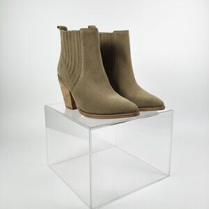 Marc Fisher Women's Suede Natural Tan Booties Size 8 Ankle Boots Block Heel